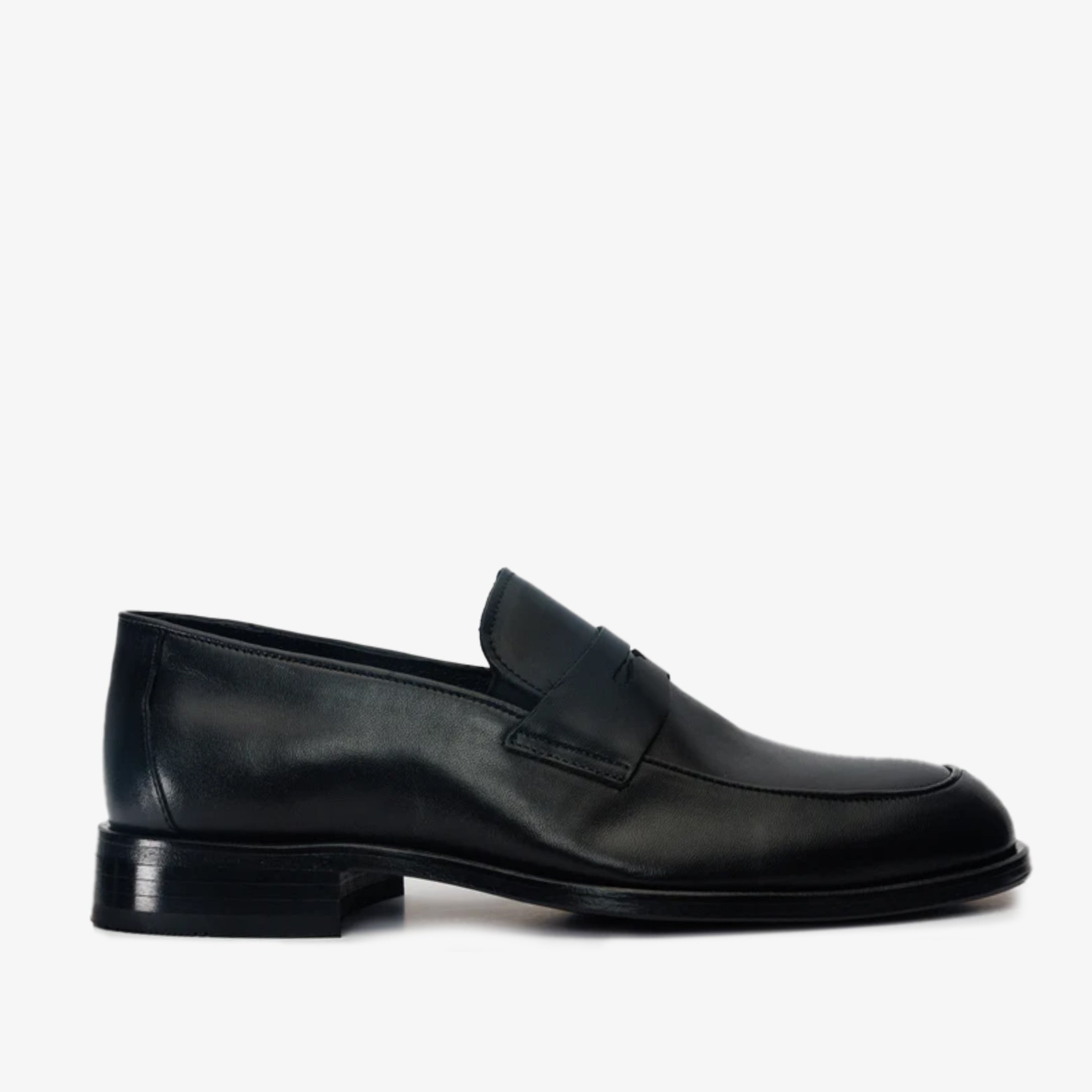 The Marinka Black Leather Shoe Penny Loafer Men  Shoe
