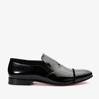 Los Zapatos Marlo Negro Charol Punta Cap Slip-On Zapato de Vestir Loafer para Hombre ¡Venta Final!