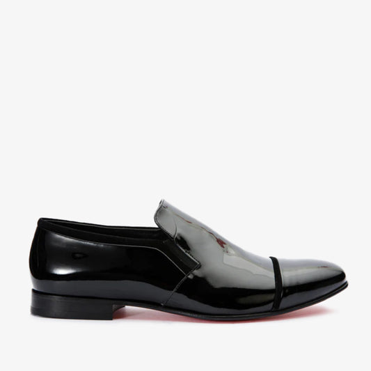 The Marlo Shoe Black Patent Leather Cap Toe Slip-On Dress Loafer Men  Shoe