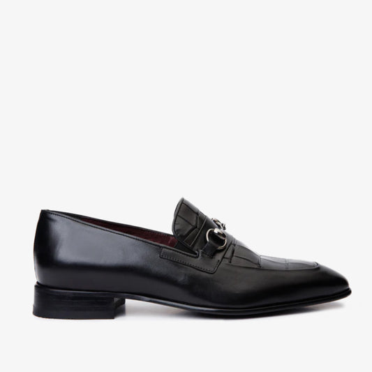 Mocasines de cuero negro de Pusan ​​para hombre