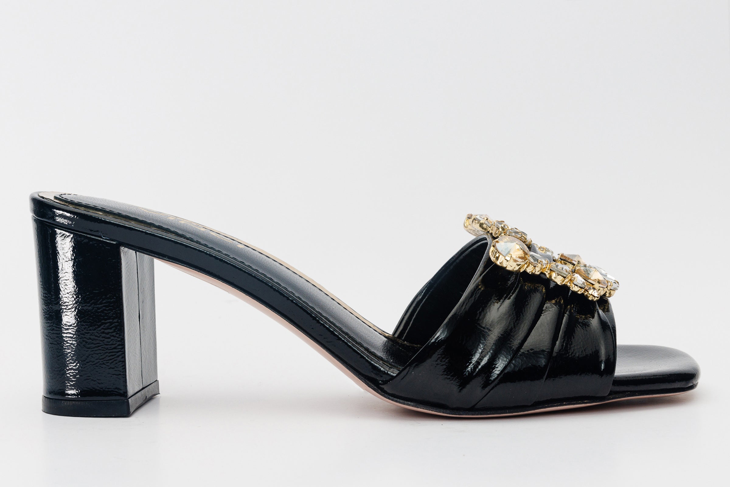 The Micro Black Leather Sandal