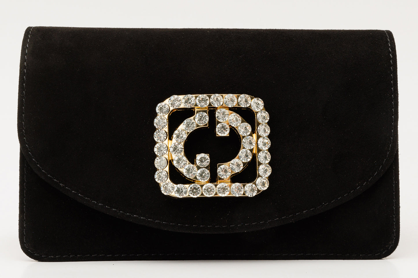 The California Black Suede Leather Handbag