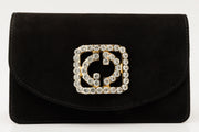 CALIFORNIA SUEDE  LEATHER  BLACK HANDBAG