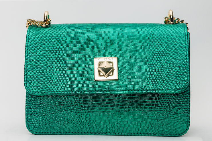 MAPLE GREEN  LEATHER  HANDBAG