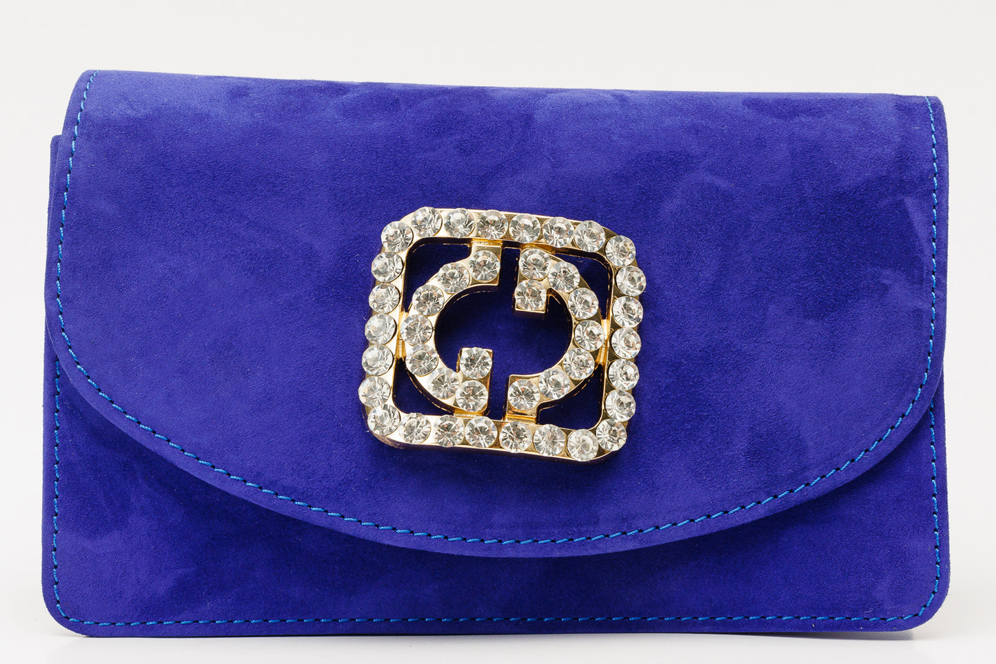 Bolso de mano de piel de ante azul California Sax