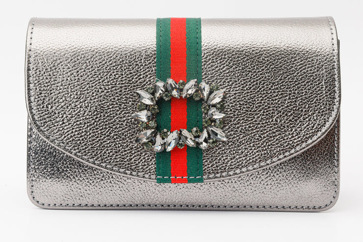 AFEGA SILVER  LEATHER  HANDBAG
