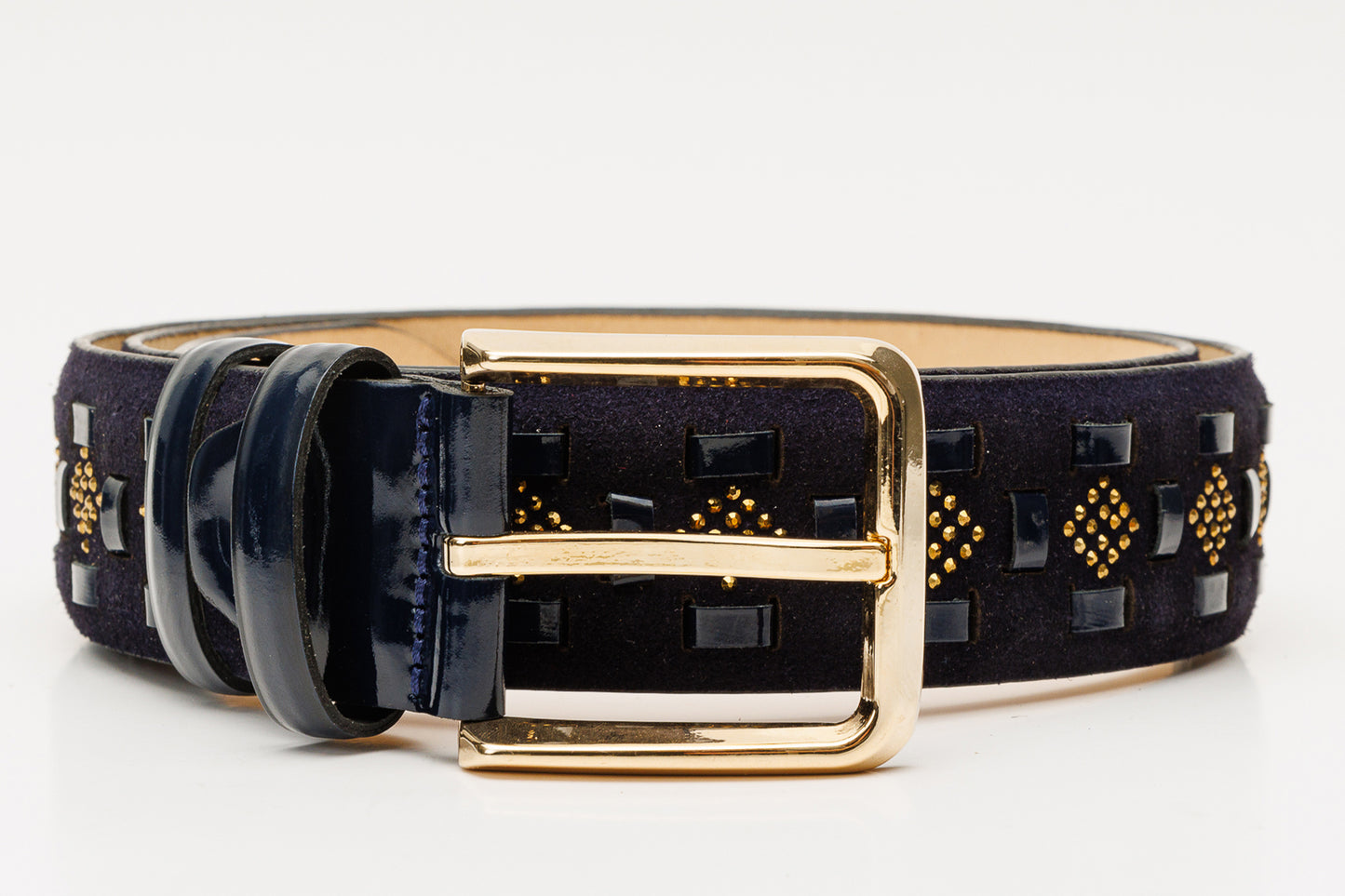 The Vicino Navy Leather Belt