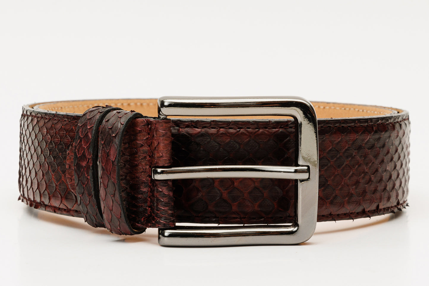 The Boss Burgundy python Sneak  Leather Leather Belt