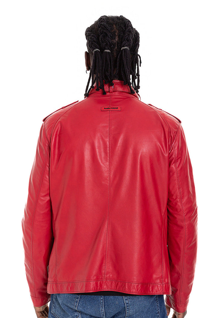 The Ravine Red Men Leather Jacket