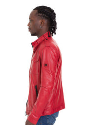 The Ravine Red Men Leather Jacket