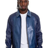 Chaqueta de cuero azul marino para hombre de Lopera Python 