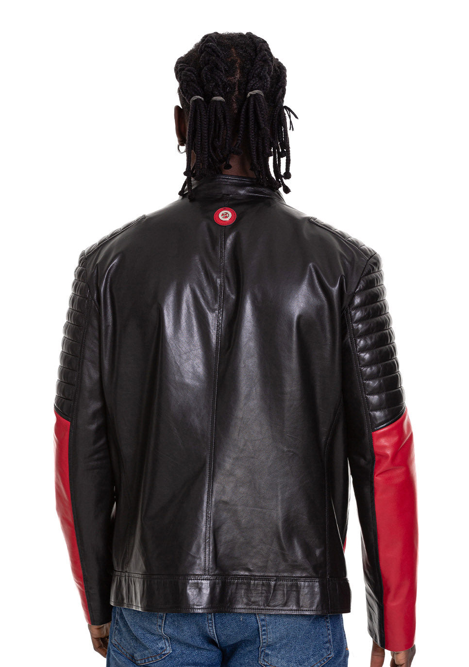 The Martos Black & Red Leather Men  Jacket