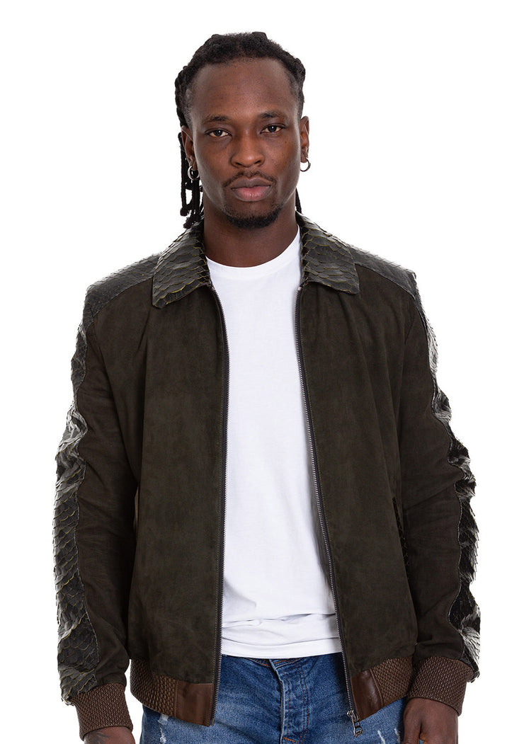 The Albendin Green Leather Jacket