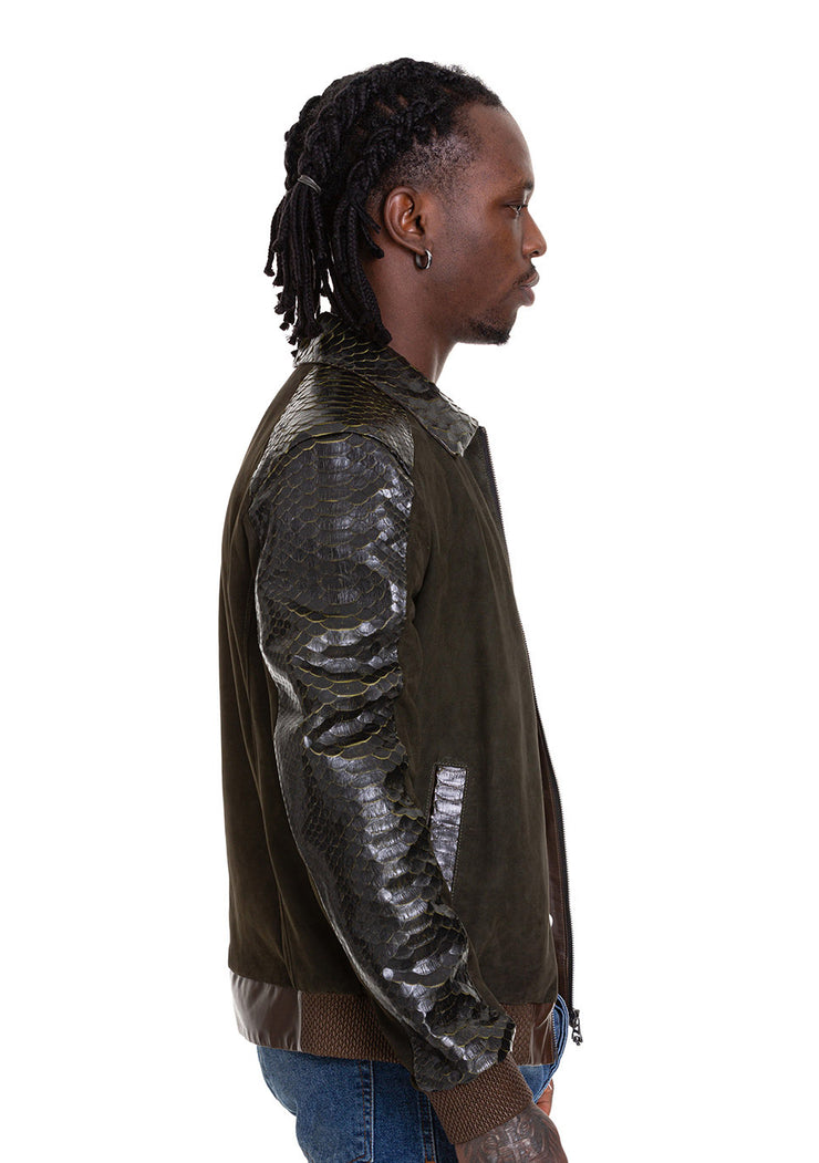 The Albendin Green Leather Jacket
