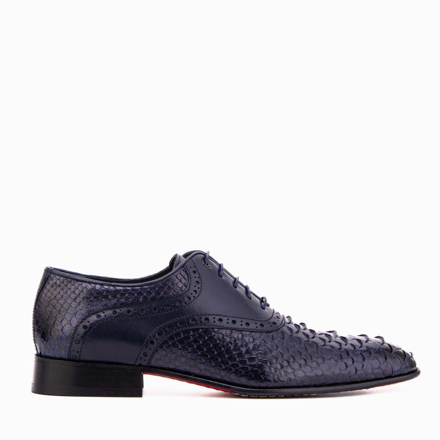 The Varenne Navy Pythn Leather Oxford Men Shoe