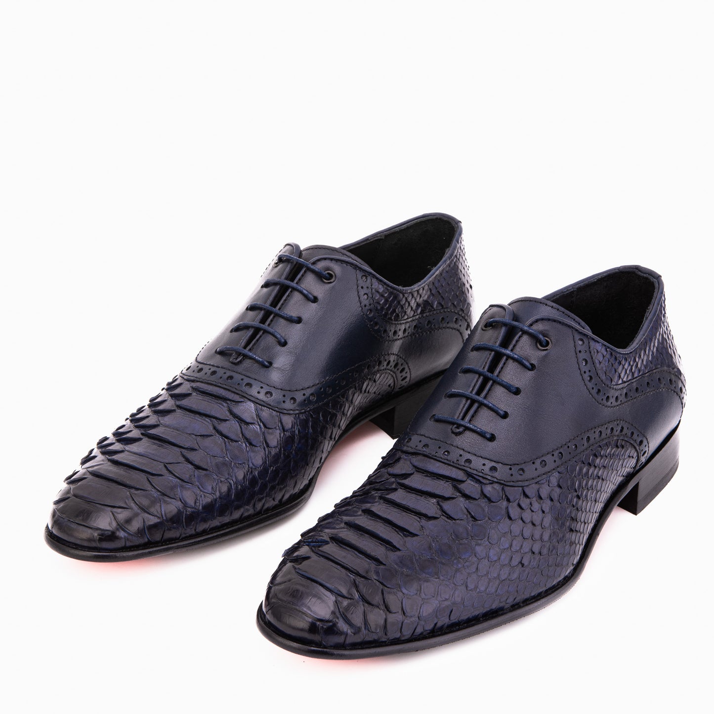 The Varenne Navy Pythn Leather Oxford Men Shoe