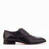 The Varenne Zapato Oxford para Hombre de Cuero Negro Pythn