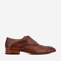 The Varenne Tan Pythn Leather Oxford Men Shoe