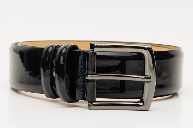 The Royal Hand Craft Black Patent Leather Belt