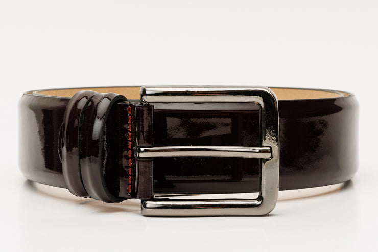 The Dodoma Burgundy Patent Leather Belt