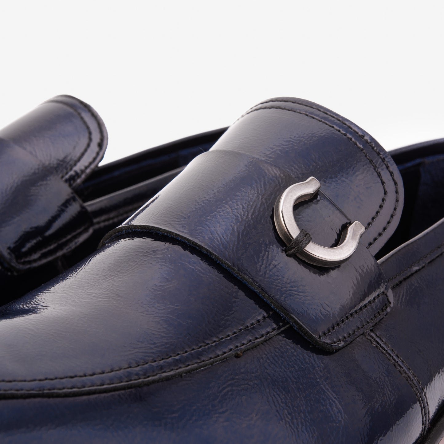 The Blackwell Navy Patent Bit Loafer Men Shoe