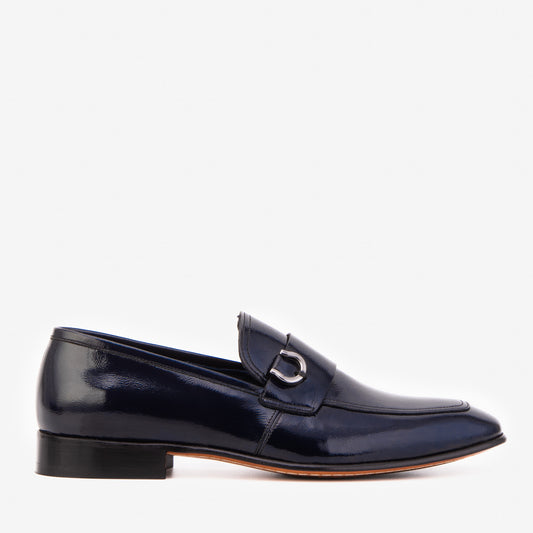The Blackwell Navy Patent Bit Loafer Men Shoe