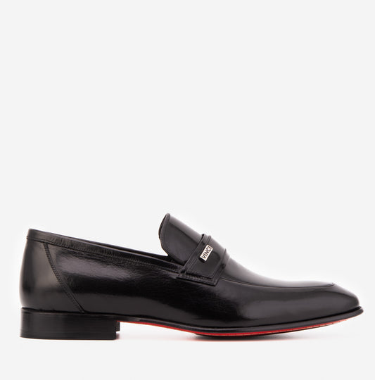 The Ashford Black Baby Buffalo Leather Loafer Men Shoe