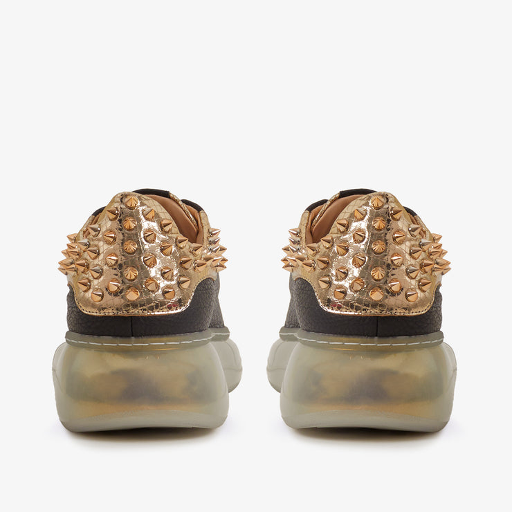The Venezia Gold & Black Leather Sneaker
