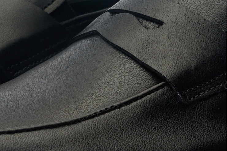 The Marinka Black Leather Shoe Penny Loafer