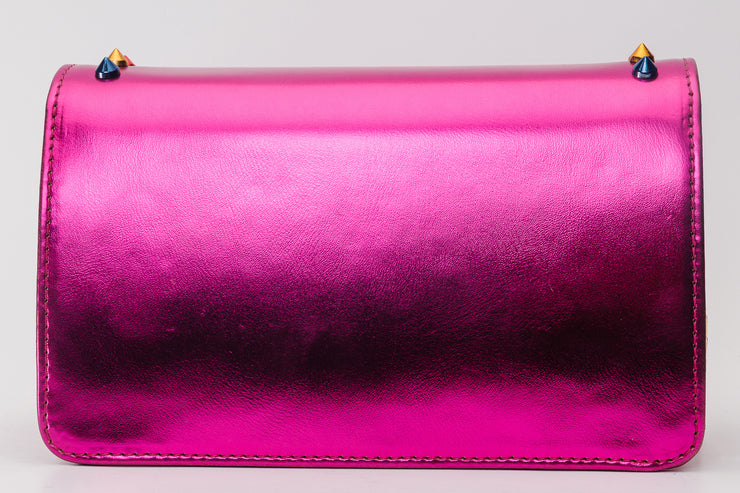 CARIS FUSHIA  LEATHER  HANDBAG