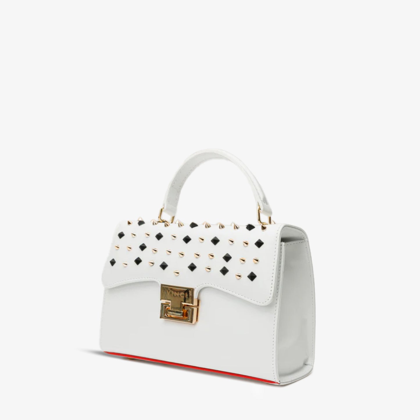 The Infanta White Spike Leather Handbag
