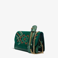 El bolso de mano de piel con purpurina verde Palma