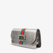 حقيبة أفجا الجلدية الفضية