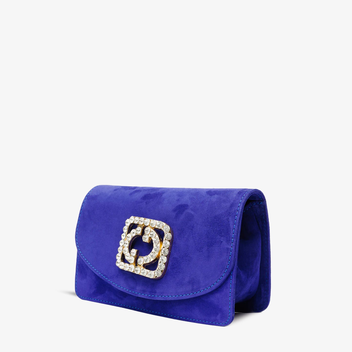 Bolso de mano de piel de ante azul California Sax