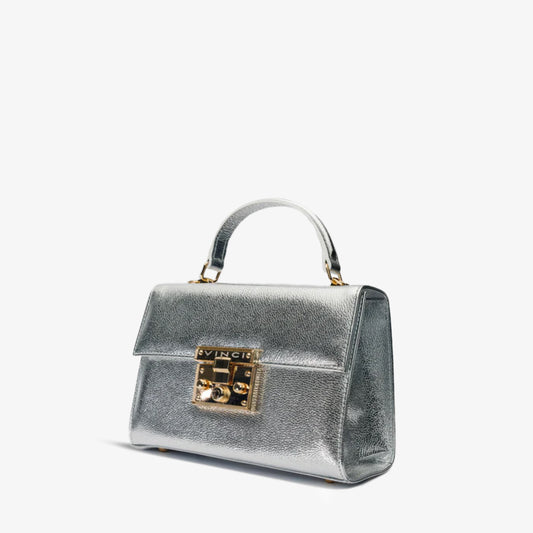 The Ege Silver Leather Handbag