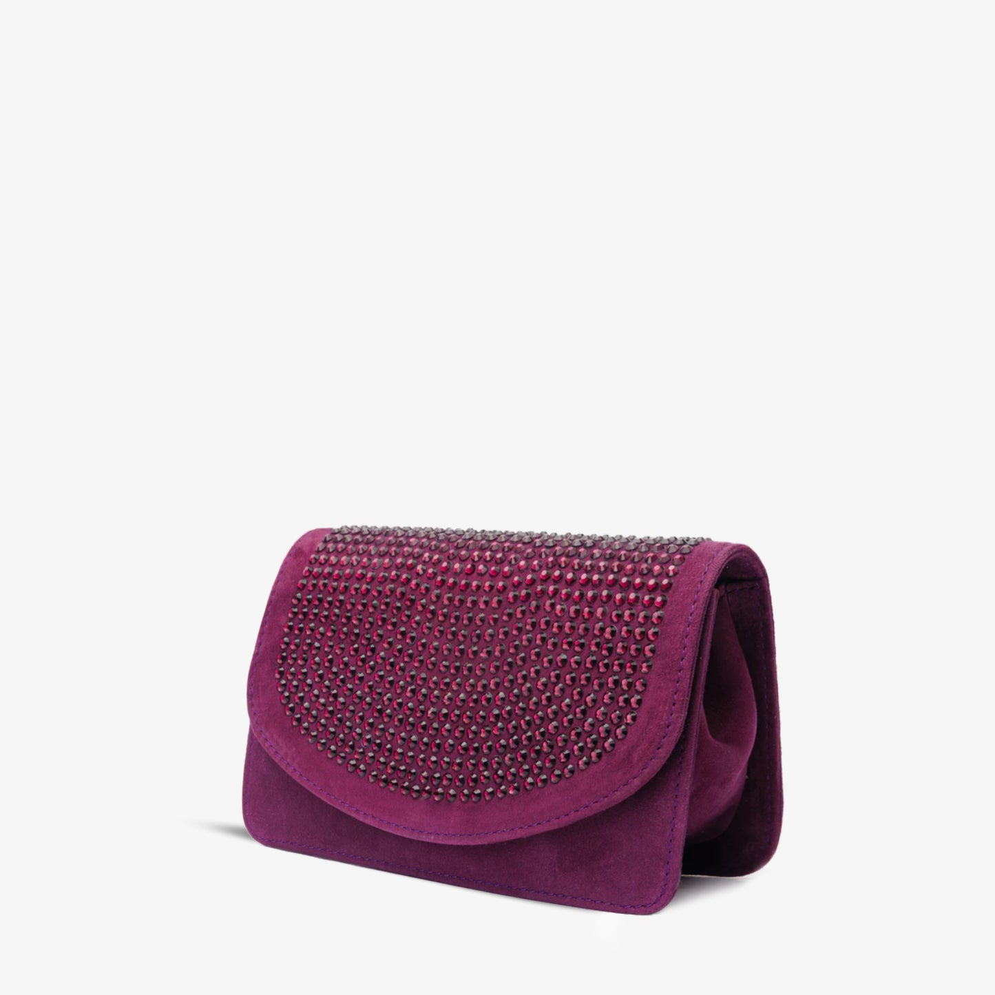 El bolso de mano de piel morada de Ailano