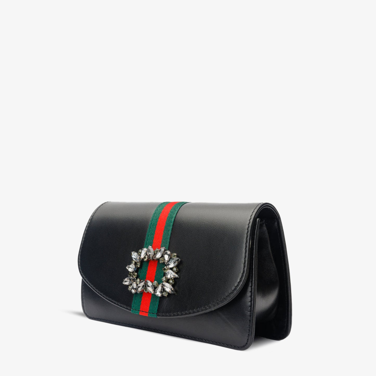 El bolso de mano de piel negra Afega