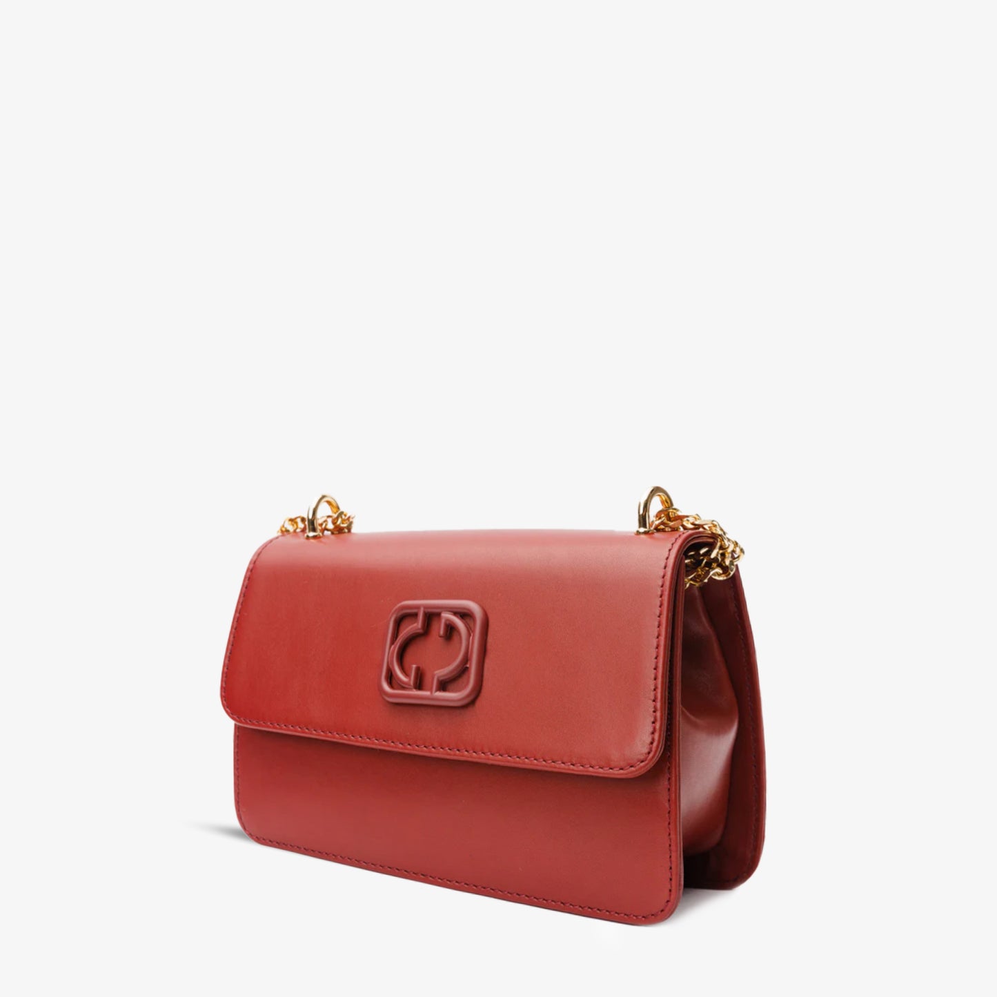 El bolso de mano de piel color rojo oscuro Maneadero