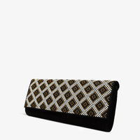 El clutch Nampula de piel de ante con purpurina negra