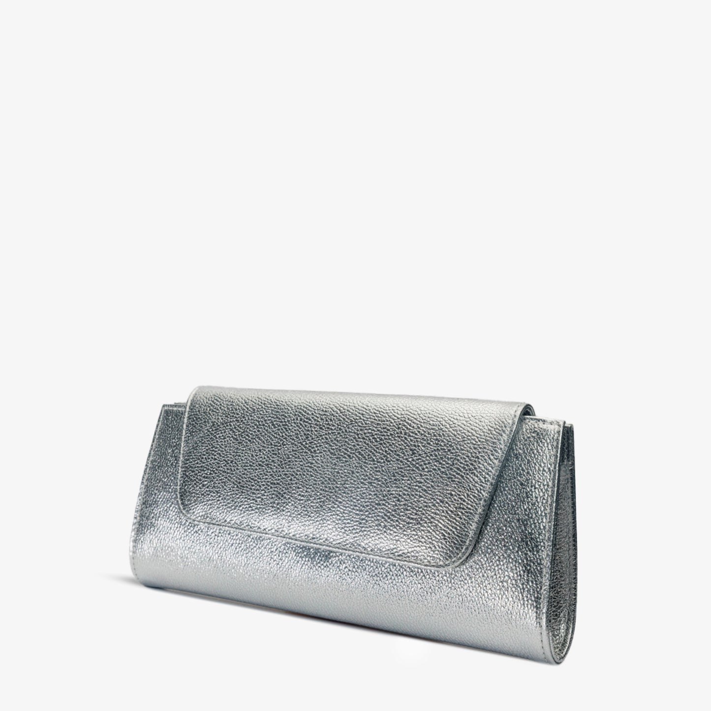 The Ege Silver Leather Clutch