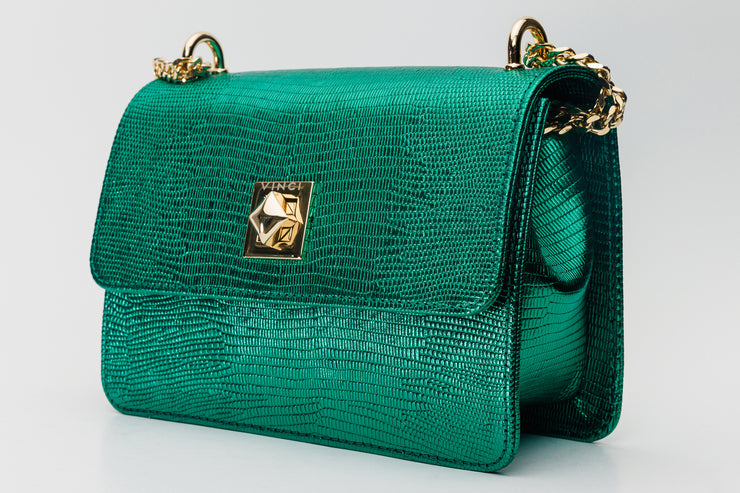 MAPLE GREEN  LEATHER  HANDBAG