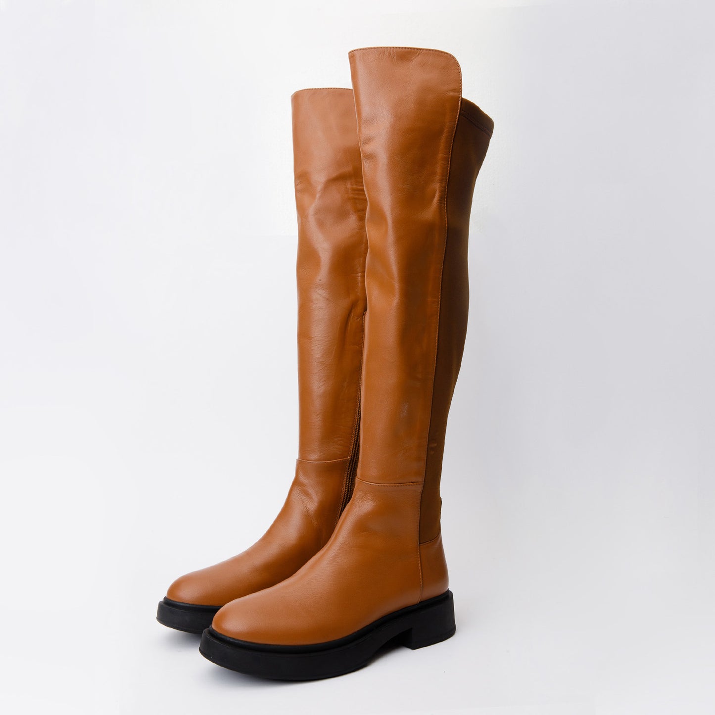 The  Harmony Belle Tan Leather Knee High Women Boot