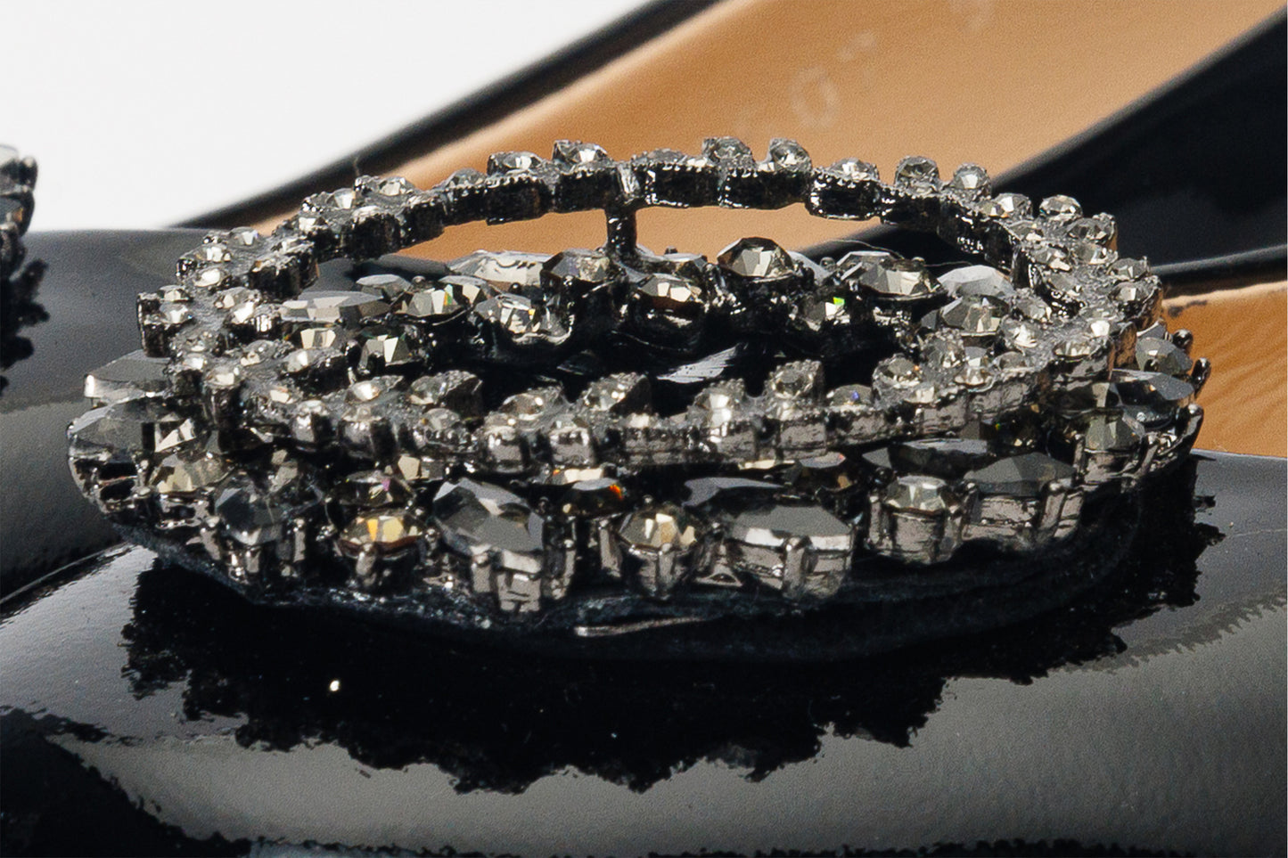 The Danish Black Patent Leather Block Heel Pump Women Shoe
