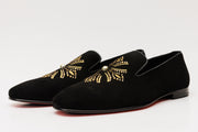 The Lazio Shoe Black Suede Slip-on Loafer