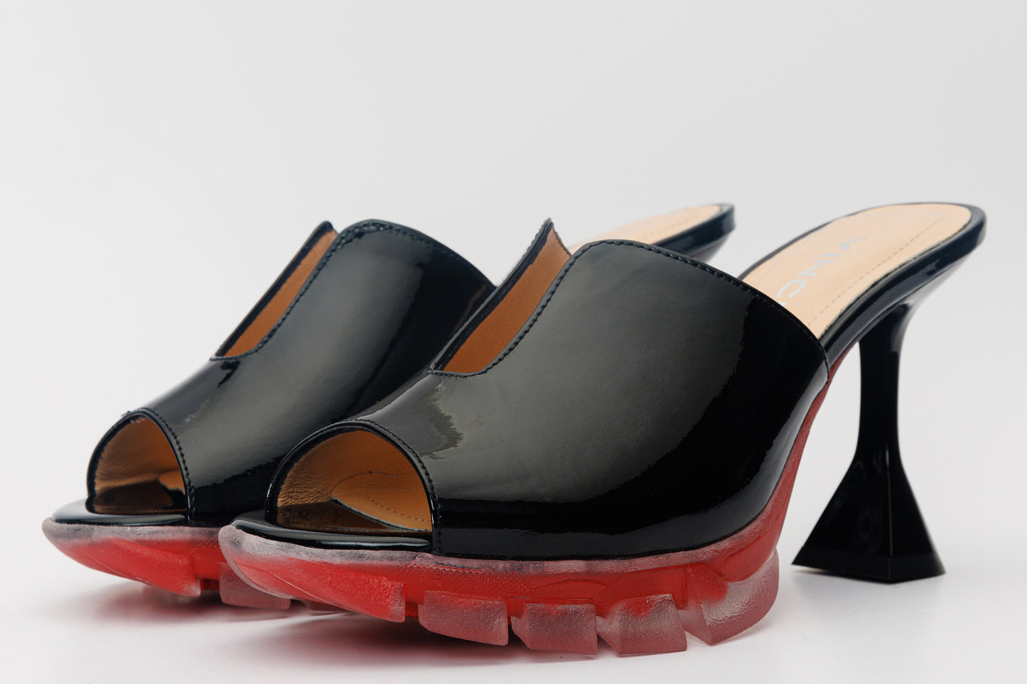 The Caratal Black Patent Leather Women Sandal