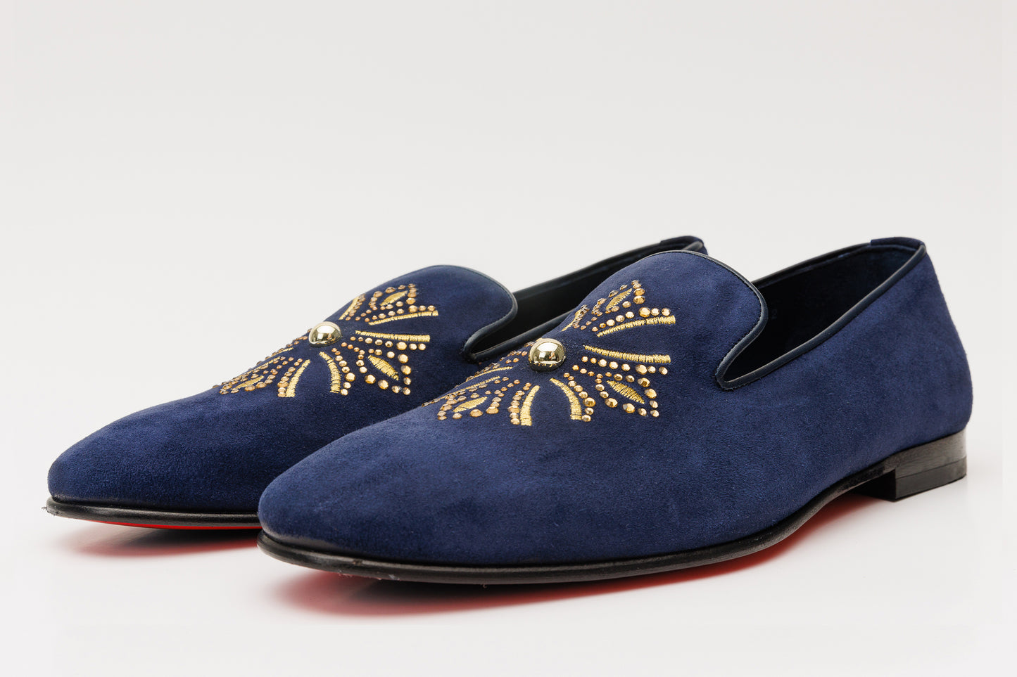 The Lazio Shoe Navy Blue Suede Slip-on Loafer Men Shoe