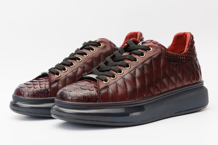 The Bald Burgundy Snk Leather Sneaker Limited Edition
