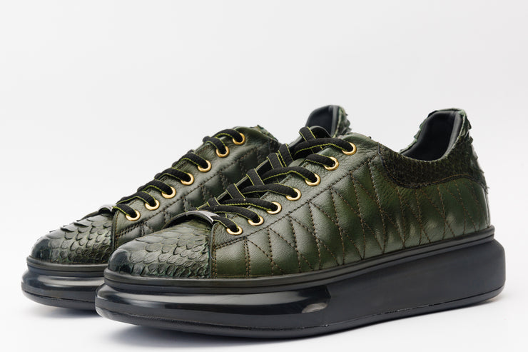 The Bald Green Snk Leather Sneaker Limited Edition