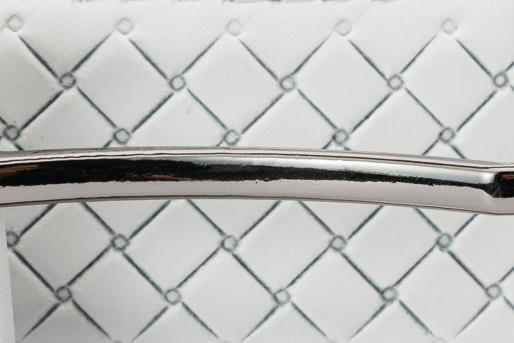 The Turan White Woven Leather Belt