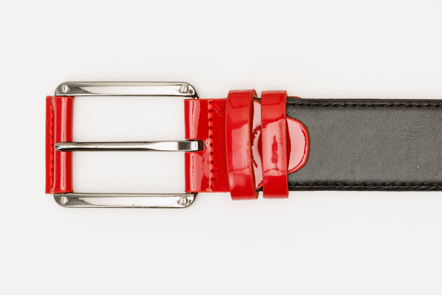 The Maratea Black & Red Leather Belt